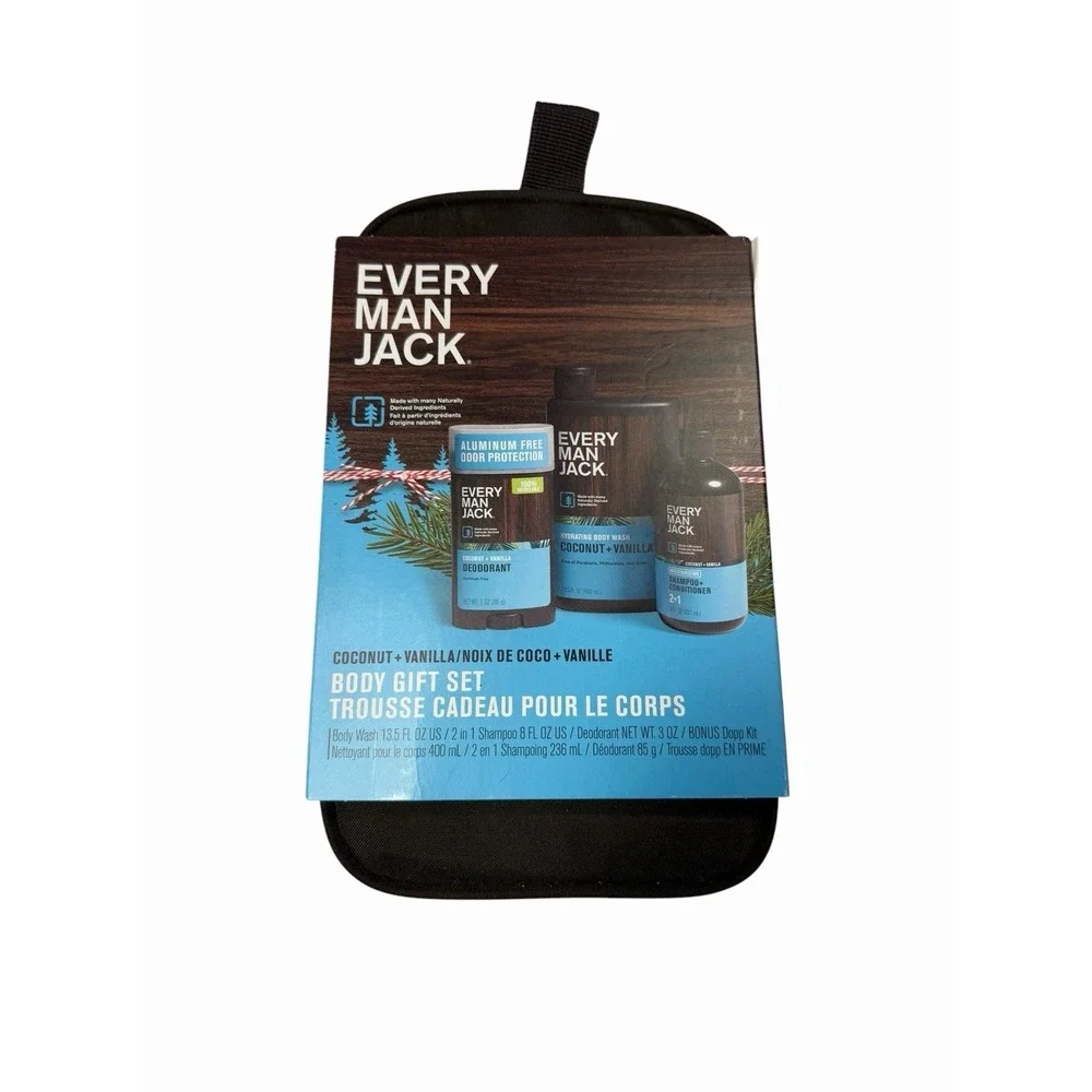 EVERY MAN JACK mens shower bathroom body gift set wash shampoo deodorant